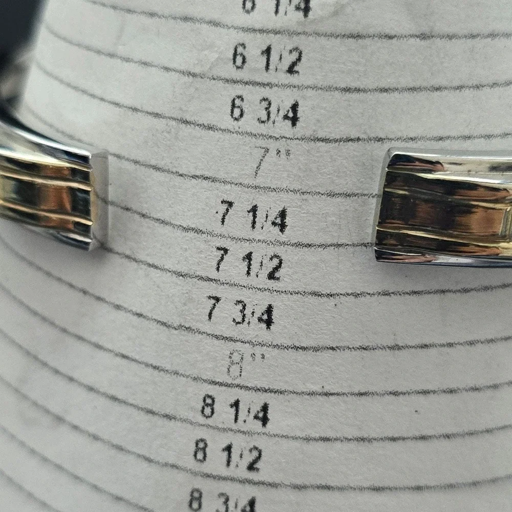Women's Two Tone Cuff Watch Bracelet Quartz WORKS Working Geneva